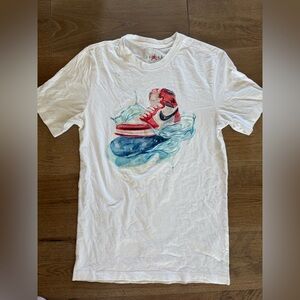 Men’s Air Jordan White Tee with Red Shoe Logo